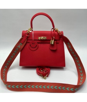 Женская сумка Hermes Kelly красная