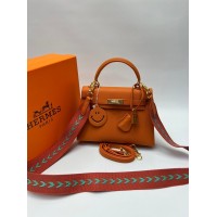Женская сумка Hermes Kelly оранжевая 