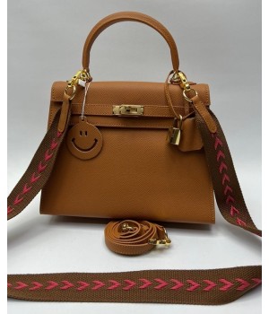 Женская сумка Hermes Kelly коричневая 