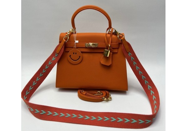 Женская сумка Hermes Kelly оранжевая 