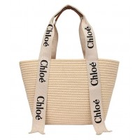 Cумка Chloe Woody Raffia White