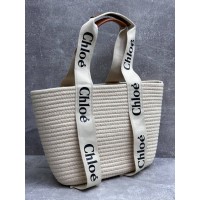 Cумка Chloe Woody Raffia White