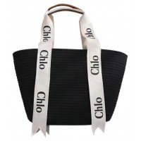 Cумка Chloe Woody Raffia Black