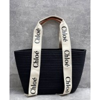 Cумка Chloe Woody Raffia Black