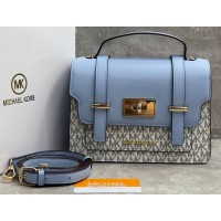 Сумка-портфель Michael Kors Satchel Logo бело-голубая