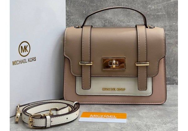 Сумка-портфель Michael Kors Satchel персиково-коричневая