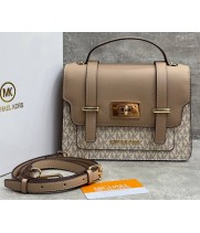 Сумка-портфель Michael Kors Satchel Logo кремово-белая