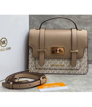 Сумка-портфель Michael Kors Satchel Logo кремово-белая