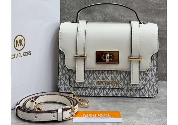 Сумка-портфель Michael Kors Satchel Logo белая