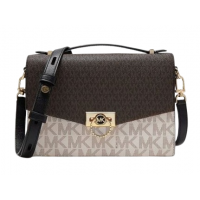 Сумка Michael Kors Hendrix Brown White Medium