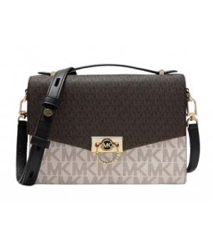 Сумка Michael Kors Hendrix Brown White Medium