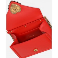 Dolce Gabbana сумка женская Devotion красная с золотым
