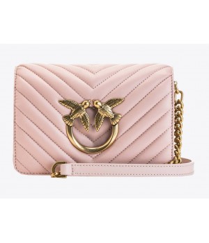 Pinko сумка Love Bag MINI CLICK V QUILT розовая 