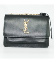 Сумка Saint Laurent Sunset черная с золотым