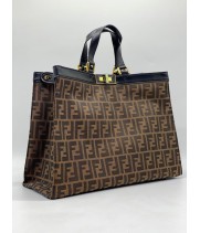 Сумка Fendi Peekaboo коричневая моно