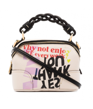 Женская сумка Chloe Daria с надписями розовая