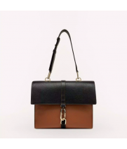Furla сумка S Cognac H кирпично-черно-белая