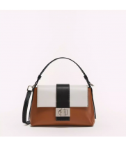 Женская сумка Furla S Perla E бело-коричнево-черная