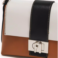 Женская сумка Furla S Perla E бело-коричнево-черная