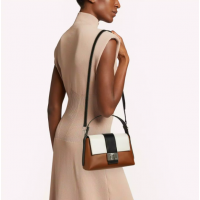 Женская сумка Furla S Perla E бело-коричнево-черная