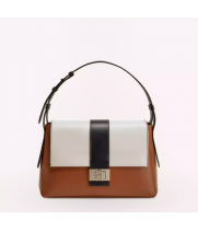 Женская сумка Furla M Perla E бело-коричнево-черная