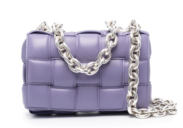 Bottega Veneta сумка Chain Cassette фиолетовая