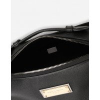 Мужская поясная сумка Dolce Gabbana Granata черная с серебреным 