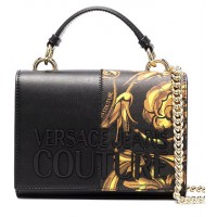 Женская сумка Versace Jeans Couture черная с золотым