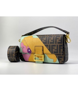 Fendi сумка Zucca разноцветная с золотым 