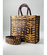 Fendi сумка Peekaboo черная с оранжевым