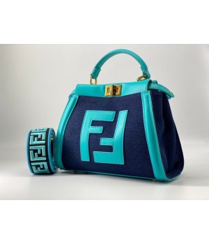 Fendi сумка Peekaboo синяя с голубым
