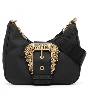 Женская сумка Versace Jeans Couture черная с золотой цепочкой 