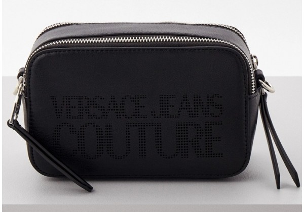 Женская сумка Versace Jeans Couture черная с серебром