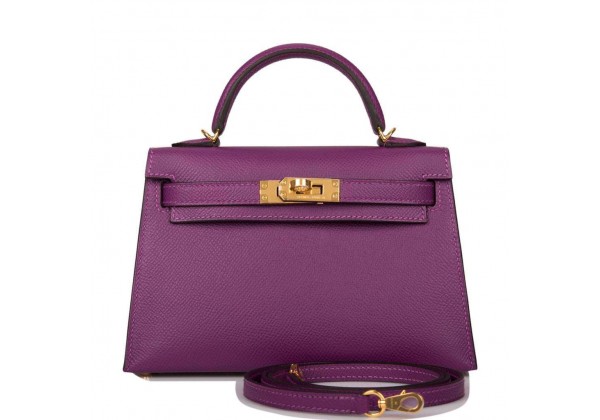Женская сумка Hermes Kelly mini фиолетовый