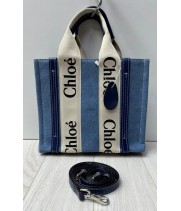 Chloe сумка Woody Tote синяя