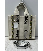 Chloe сумка Woody Tote белая 