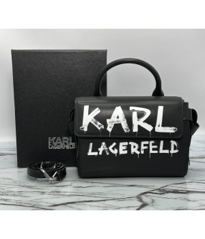 Сумка Karl Lagerfeld с надписями черная 