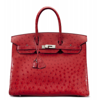 Сумка Hermes Kelly 28 Ostrich Dark Red