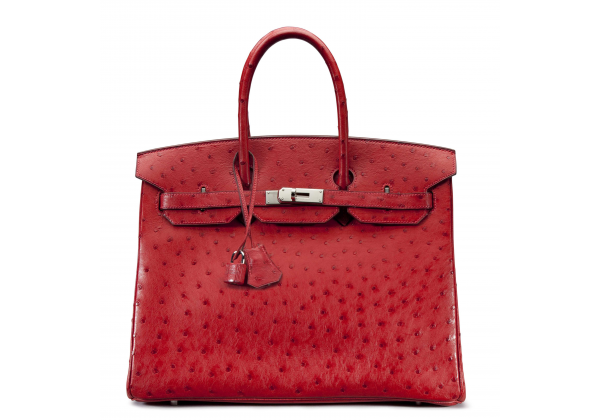 Сумка Hermes Kelly 28 Ostrich Dark Red