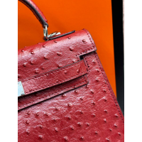 Сумка Hermes Kelly 28 Ostrich Dark Red