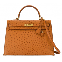 Сумка Hermes Kelly 28 Ostrich Brown