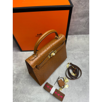 Сумка Hermes Kelly 28 Ostrich Brown