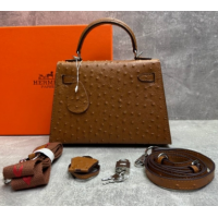 Сумка Hermes Kelly 22 Ostrich Brown