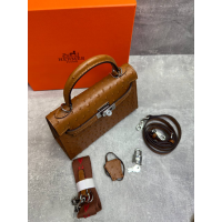 Сумка Hermes Kelly 22 Ostrich Brown