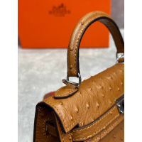 Сумка Hermes Kelly 22 Ostrich Brown