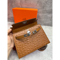 Сумка Hermes Kelly 22 Ostrich Brown