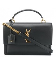 Сумка Saint Laurent Sunset черная с золотистым 