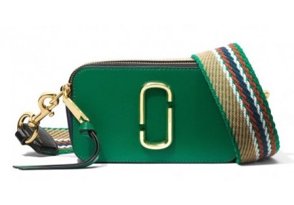 Женская Marc Jacobs сумка Snapshot зеленая с золотым 
