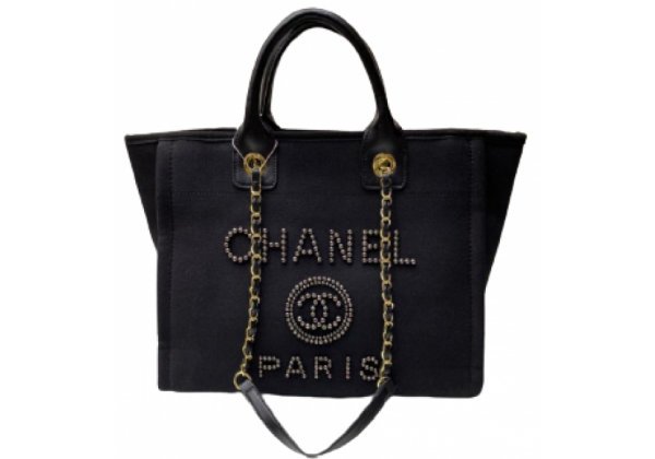 Сумка Chanel Tote с логотипом черная 