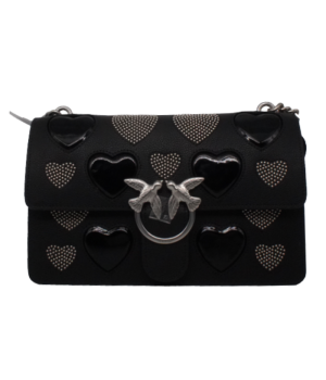 Pinko сумка Love Icon Simply черная с сердцами 